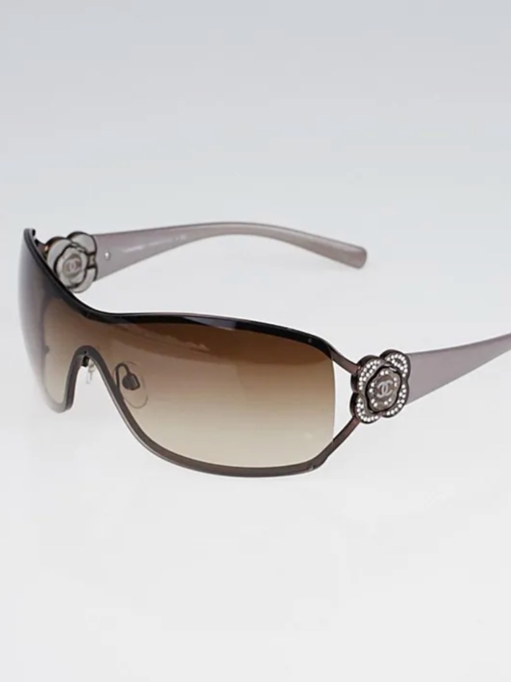 CHANEL Swarovski Crystal Camellia CC Sunglasses